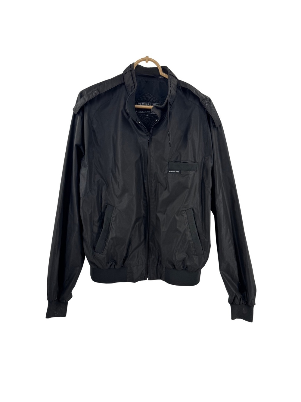 Members Only Men's Black Lightweight Bomber Jacket 46 XL classic neutral casual